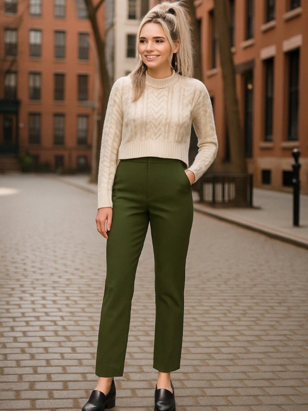 J. Crew Olive Green Jamie Pants Elastic Waist 4 Pockets Size Small New With Tags